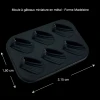 Dimensions du moule à madeleines miniature en métal noir