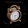 Réveil matin miniature bronze avec dimensions
