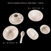 Service de vaisselle chinoise miniature beige avec dimensions