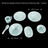 Service de vaisselle chinoise miniature bleu pâle avec dimensions
