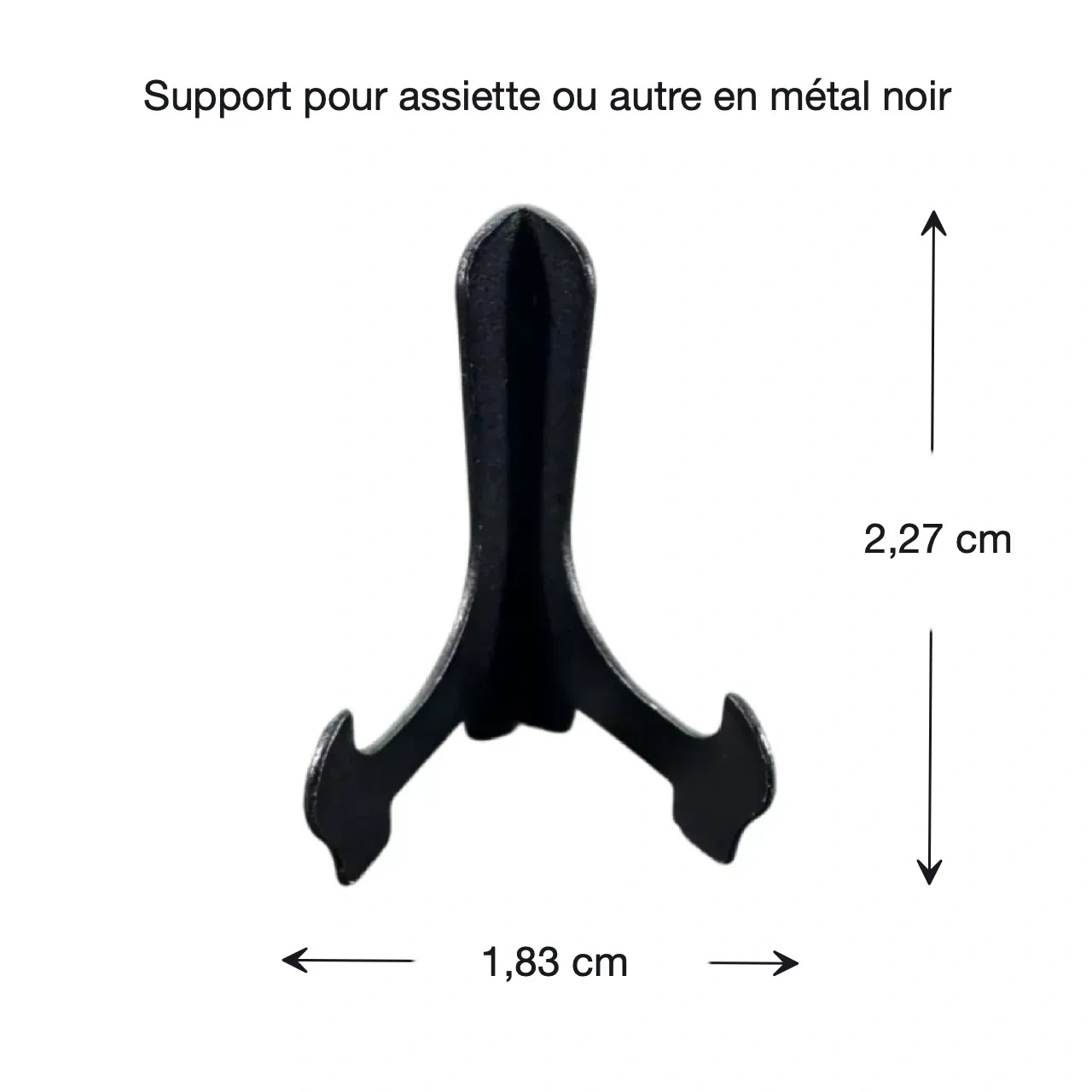 Support pour assiette miniature en métal noir – Image 2