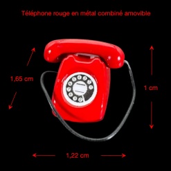 Dimensions du téléphone rouge miniature en métal