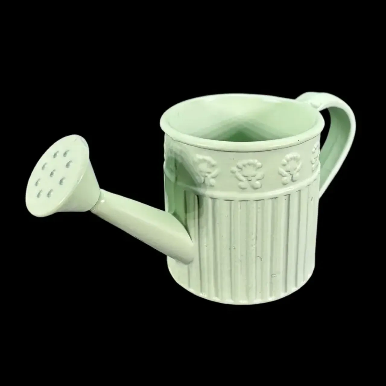 Arrosoir miniature vert pâle avec pomme d'arrosage