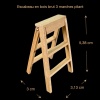Dimensions de l'escabeau pliant miniature en bois brut