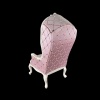Dos du fauteuil bergère miniature rose 1/12e