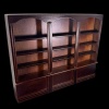Grande bibliothèque miniature en bois brun antique sur fond noir au 1/12e