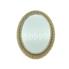 Miroir miniature ovale en métal doré vieilli. – Image 3
