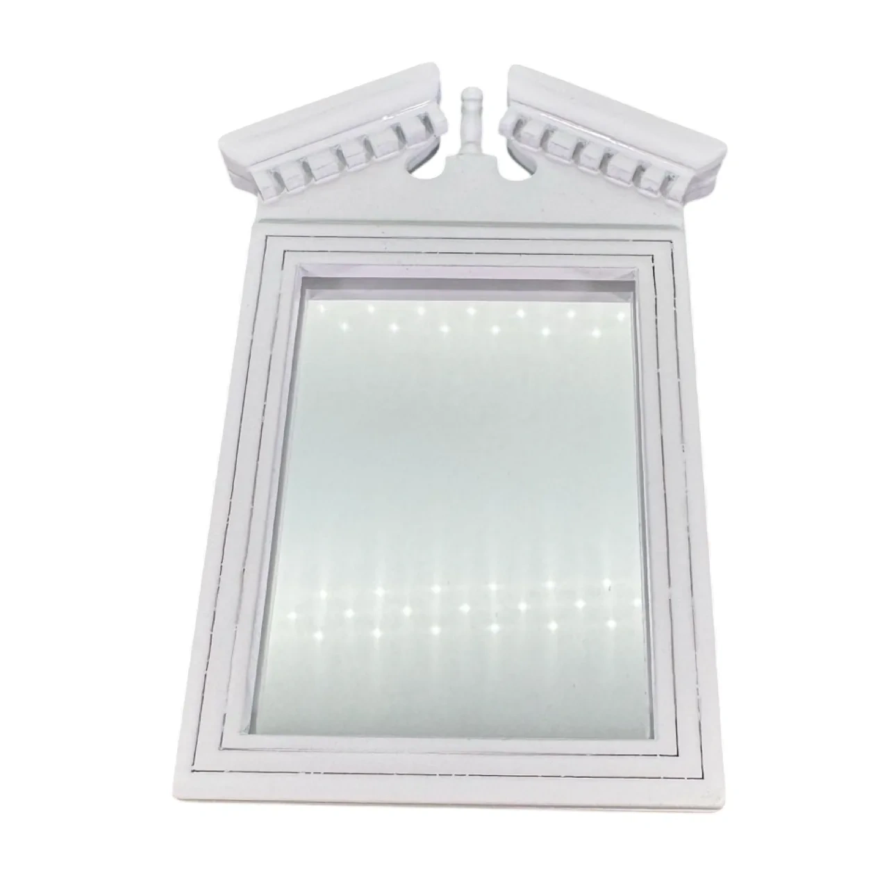 Miroir mural miniature blanc en bois peint avec miroir acrylique