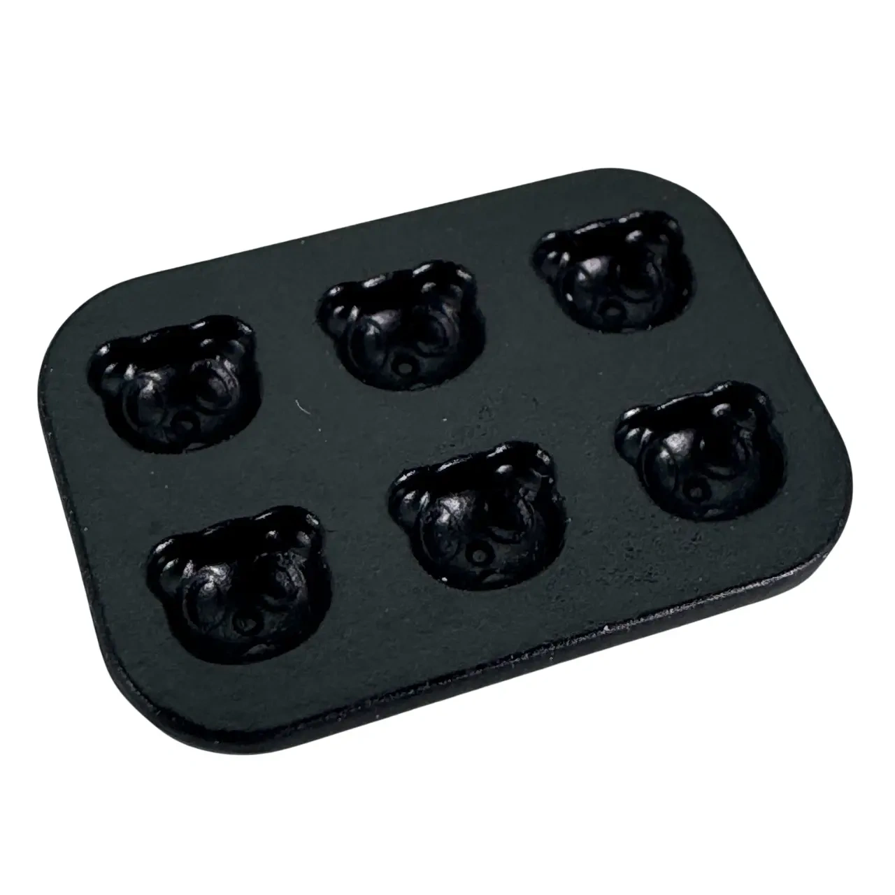 Moule de pâtisserie miniature en métal avec six têtes de panda