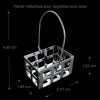 Dimensions du panier miniature pour bouteilles en métal