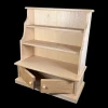 Présentoir miniature en bois brut avec 2 portes ouvertes au 1/12e