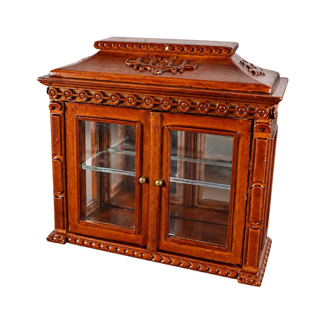Partie vitrée du meuble miniature style Louis XV