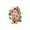 Bouquet miniature de roses roses et boutons avec feuillage 1/12e