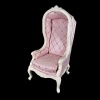 Fauteuil bergère rose style Louis XV 1/12e