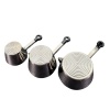 Lot de 3 casseroles miniatures chromées – Manches noirs – Image 4