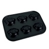 Moule à gâteaux noir miniature avec six empreintes détaillées de pattes d’ours