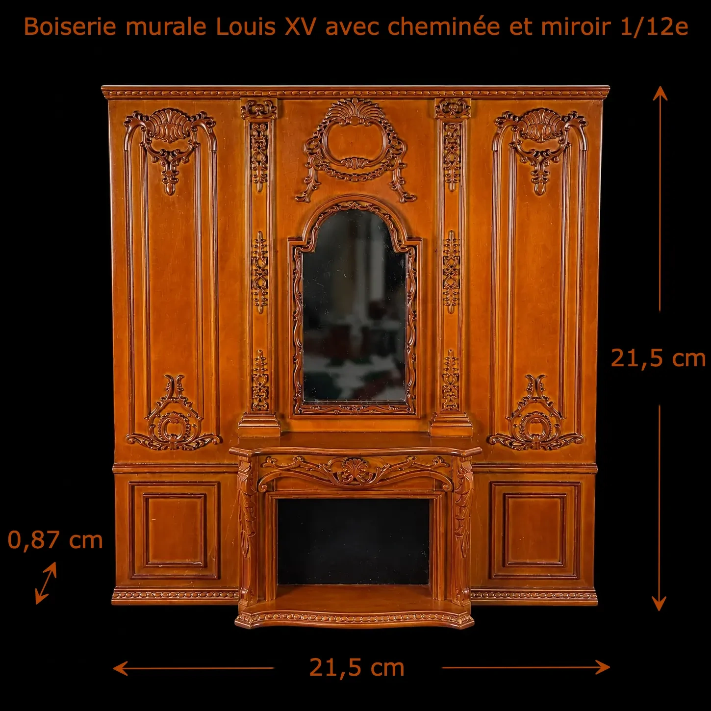 Trumeau miniature Louis XV dimensions 21,5 x 21,5 cm 1/12e