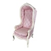 Fauteuil miniature rose capitonné et blanc 1/12e