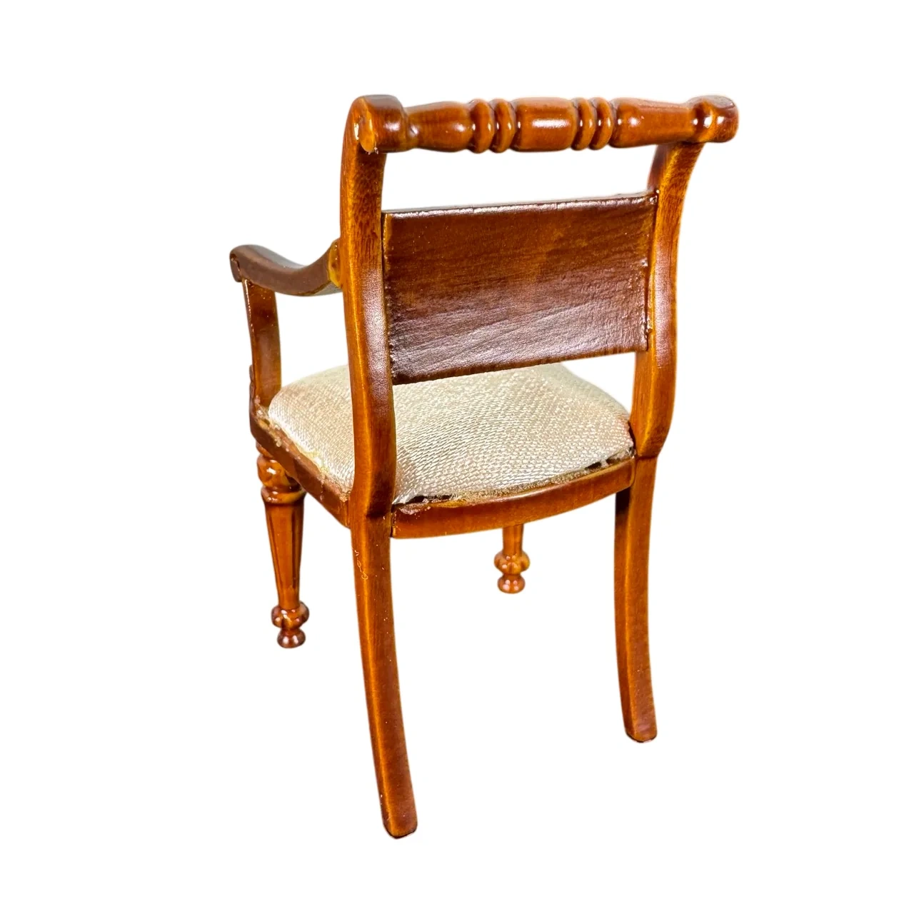 Vue arrière du fauteuil miniature style Empire 1/12e
