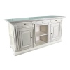 Îlot de cuisine miniature blanc avec portes tiroirs et niches