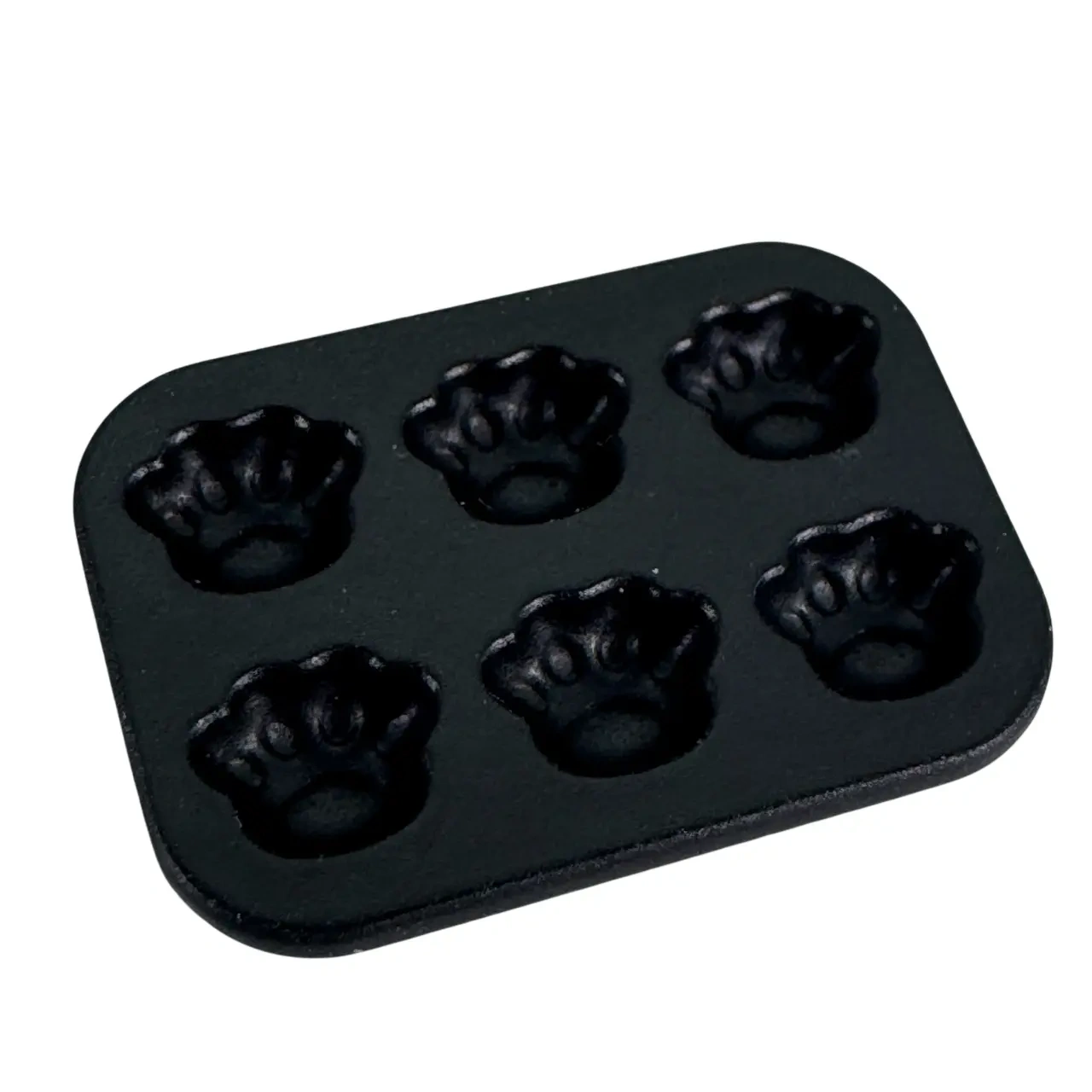 Moule de pâtisserie miniature noir à six empreintes pattes d’ours