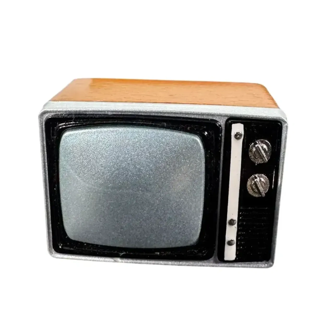 Télévision miniature rétro à tube cathodique vue de face 1/12e